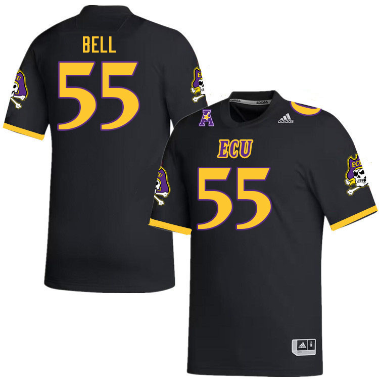 Men #55 Darius Bell ECU Pirates College Football Jerseys Stitched-Black